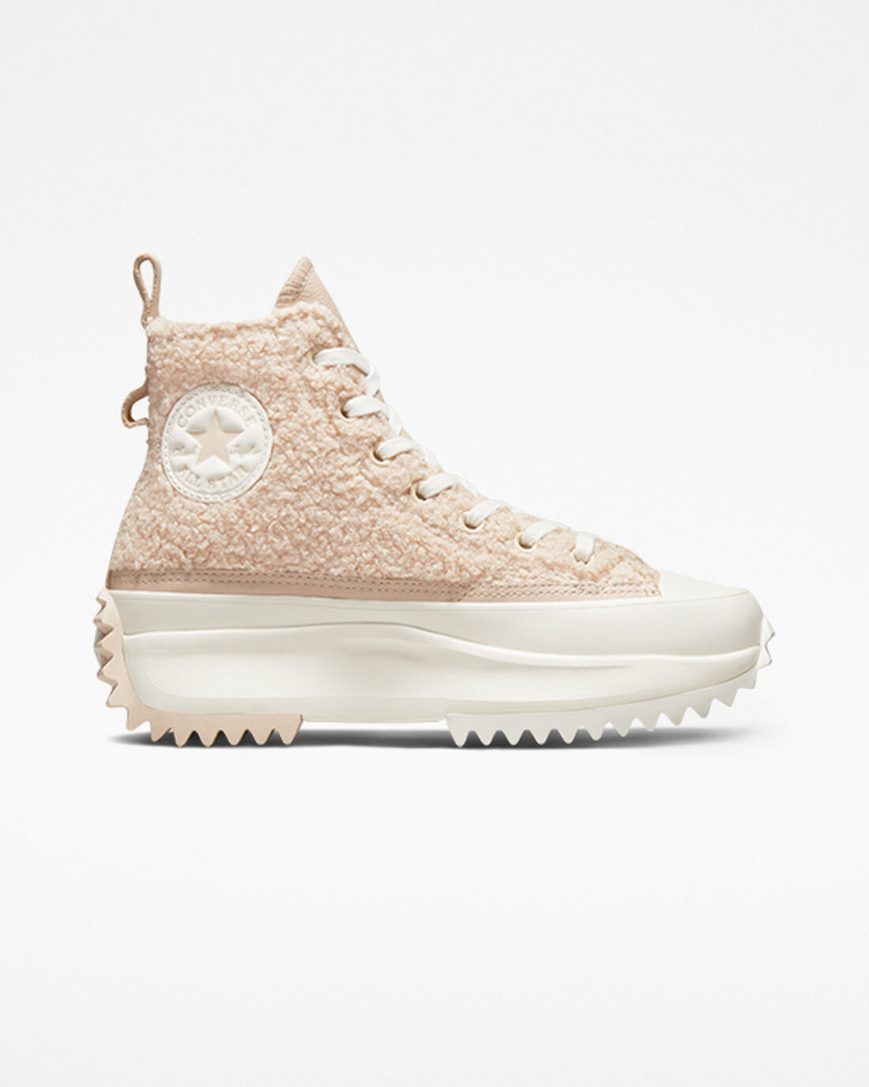 Zapatos Plataforma Converse Run Star Hike Sherpa Altas Mujer Beige | PE 248PE5